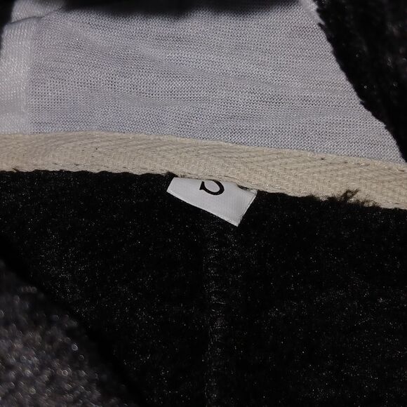 Skeleton glow in the dark hooded costume Soft and fuzzy warm Zipper front Sz S - Picture 4 of 5